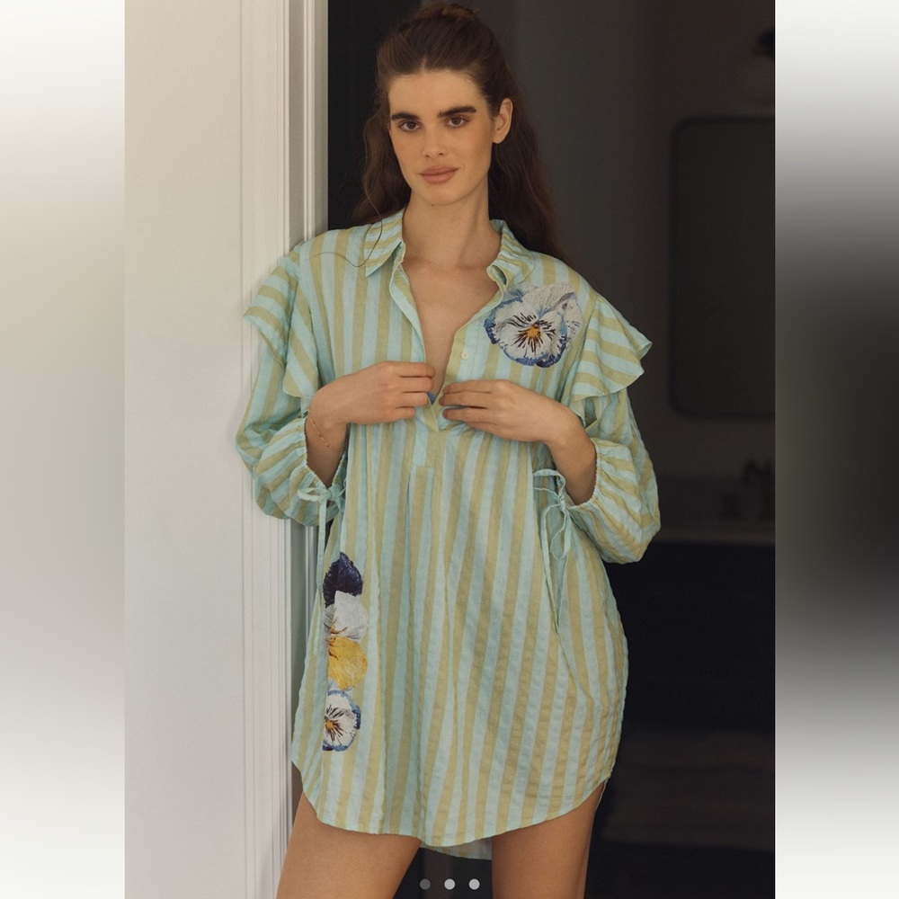 Anthropologie Lyre Bird X Nay Bellamy Popover Mini Dress Size XS NWT